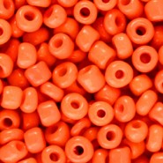 Glas rocailles kralen 6/0 (4mm) Neon coral orange